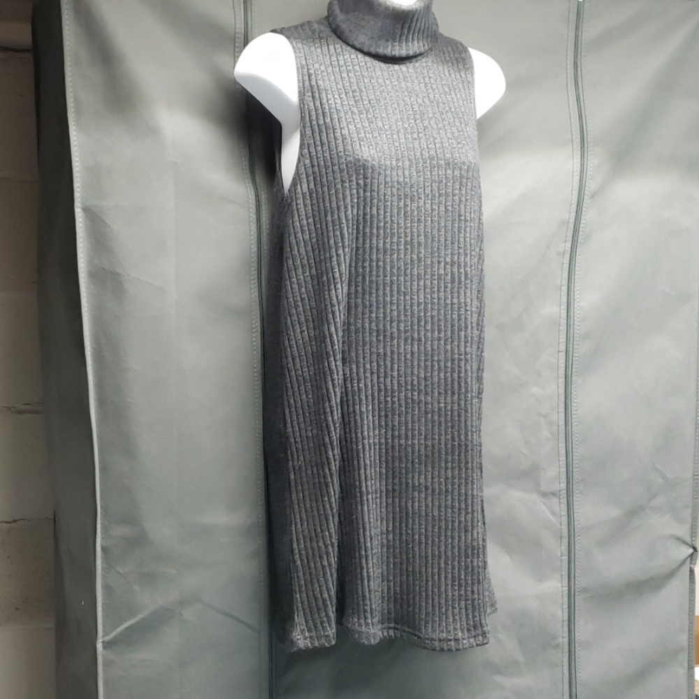 Turtle neck ribbed dress